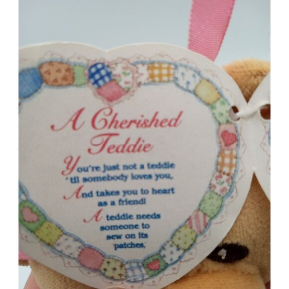 Ava Teddy Bear Cherished Teddies Sitting Plush Pink Ribbon Enesco 8 Inch 597317 - Picture 7 of 14